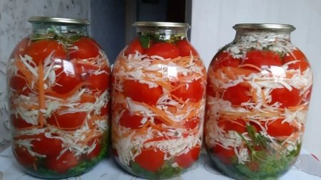 Помидоры с капустой на зиму
